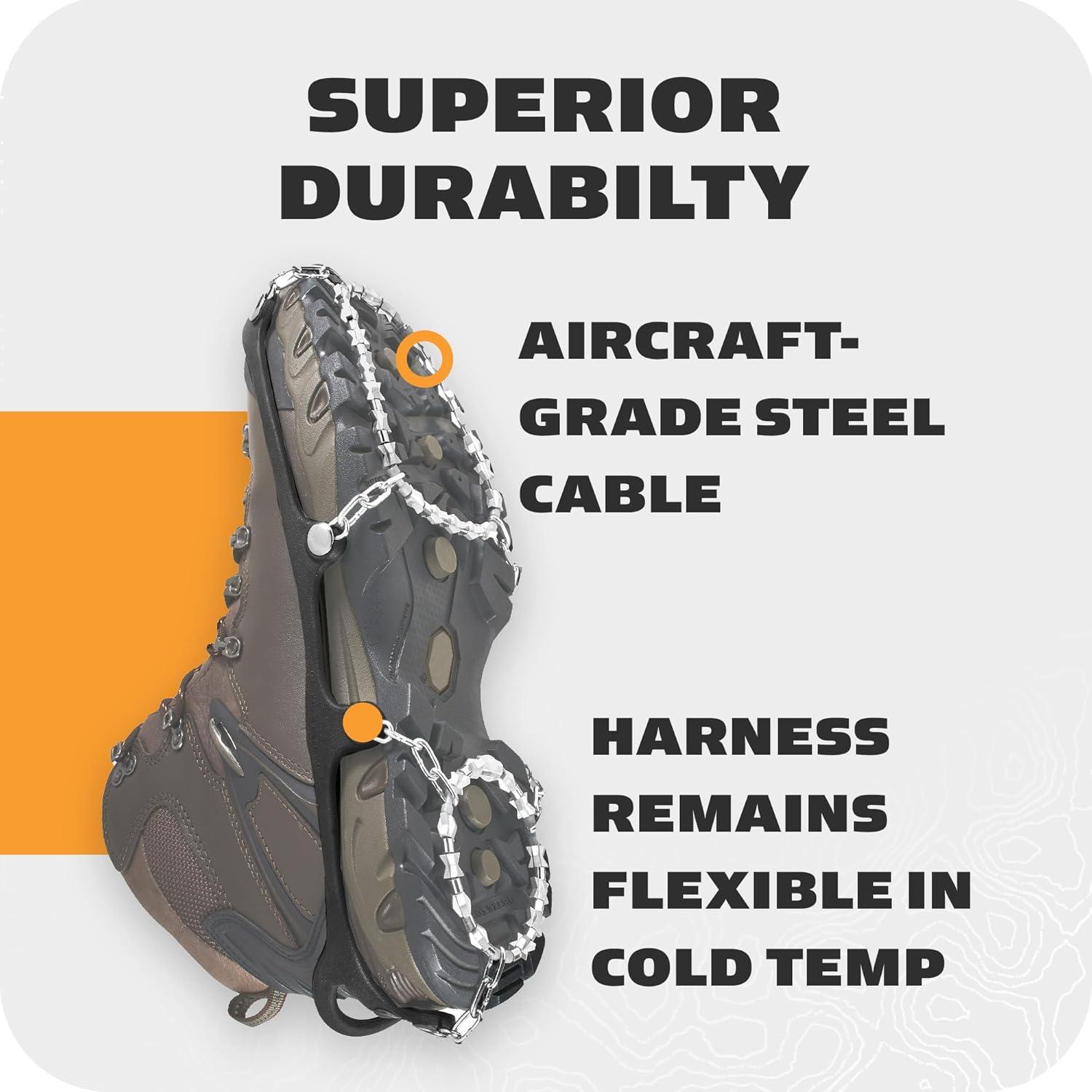 imageYaktrax Diamond Grip FullFoot Traction on Ice Snow ampamp MultiTerrain Surfaces Swiveling Diamond Bead Grip Points ColdResistant Easy OnOff Elastic Upper BandMedium Shoe Size W 7510M 659
