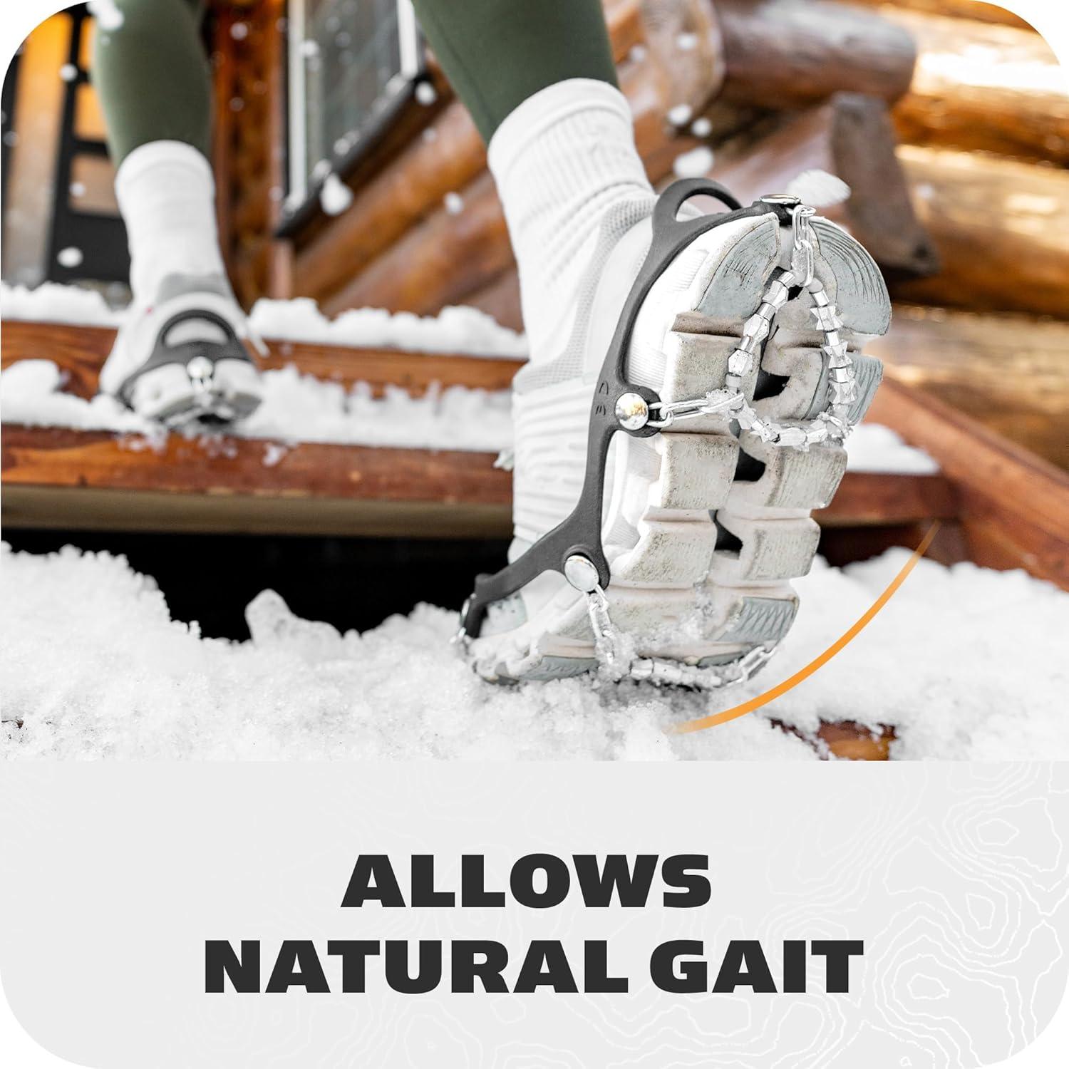 imageYaktrax Diamond Grip FullFoot Traction on Ice Snow ampamp MultiTerrain Surfaces Swiveling Diamond Bead Grip Points ColdResistant Easy OnOff Elastic Upper BandXXLarge For Oversized Footwear