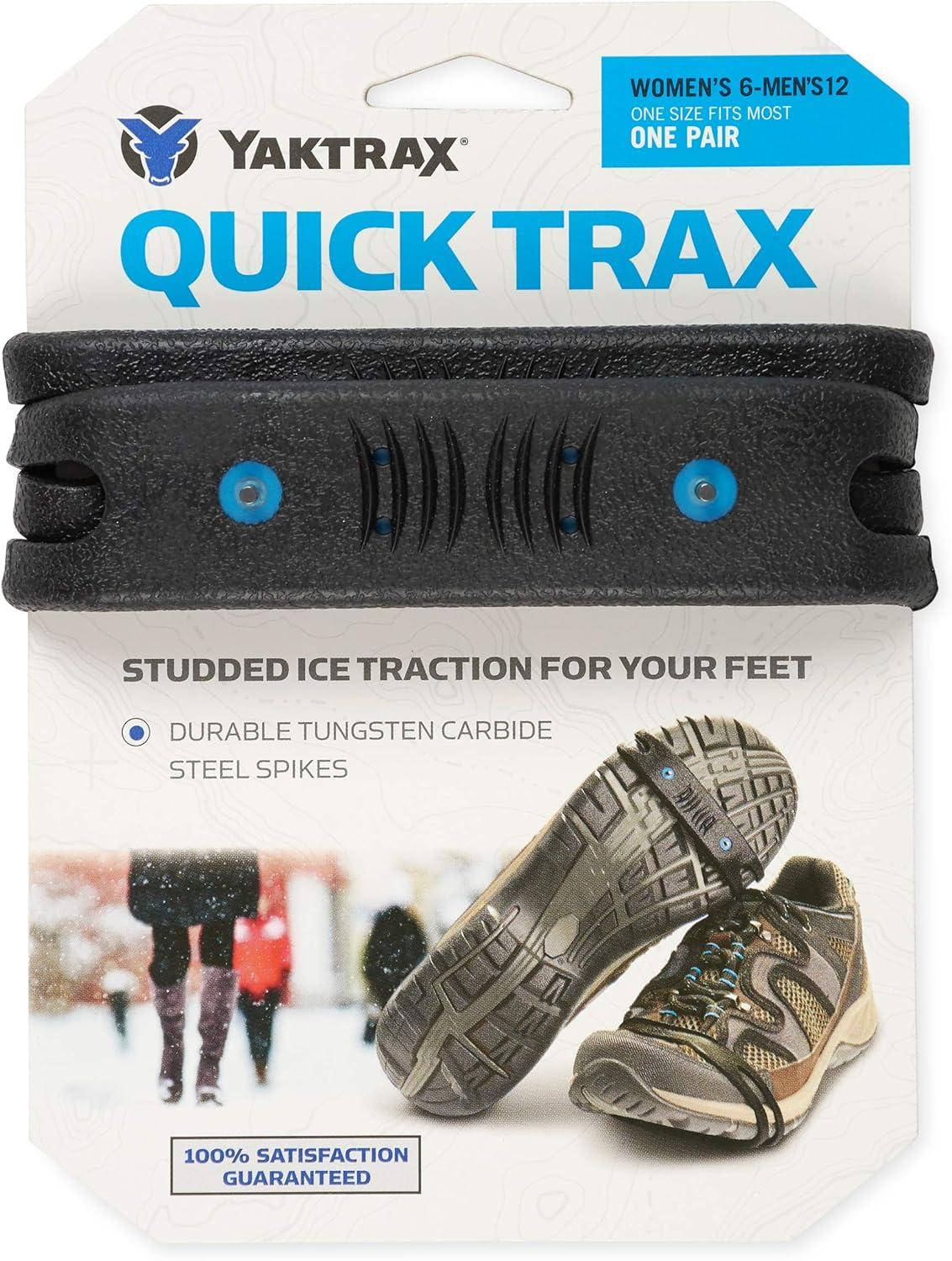 imageYaktrax Quick Trax Studded Traction Shoe Bands 1 Pair Black