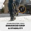 Yaktrax Pro Traction Cleats – 360-Degree Grip on Snow, Ice, & Multi-Terrain Surfaces – Elastic Outer Band w/Easy-On/Off Heel Tab & 1.4mm Stainless Steel Coils – Abrasion Resistant – Unisex(Small)