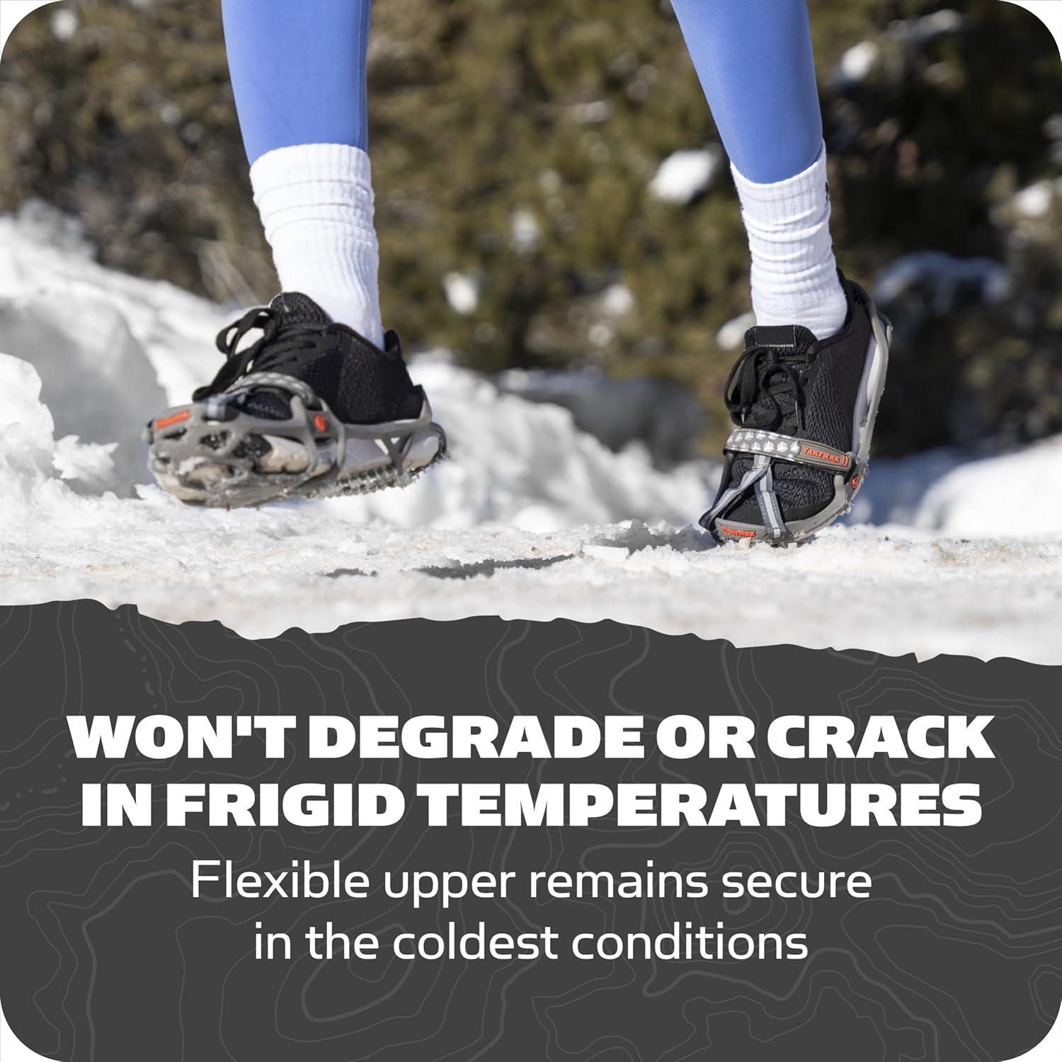 imageYaktrax Run Traction Cleats for Running on Snow and IceGrayRed