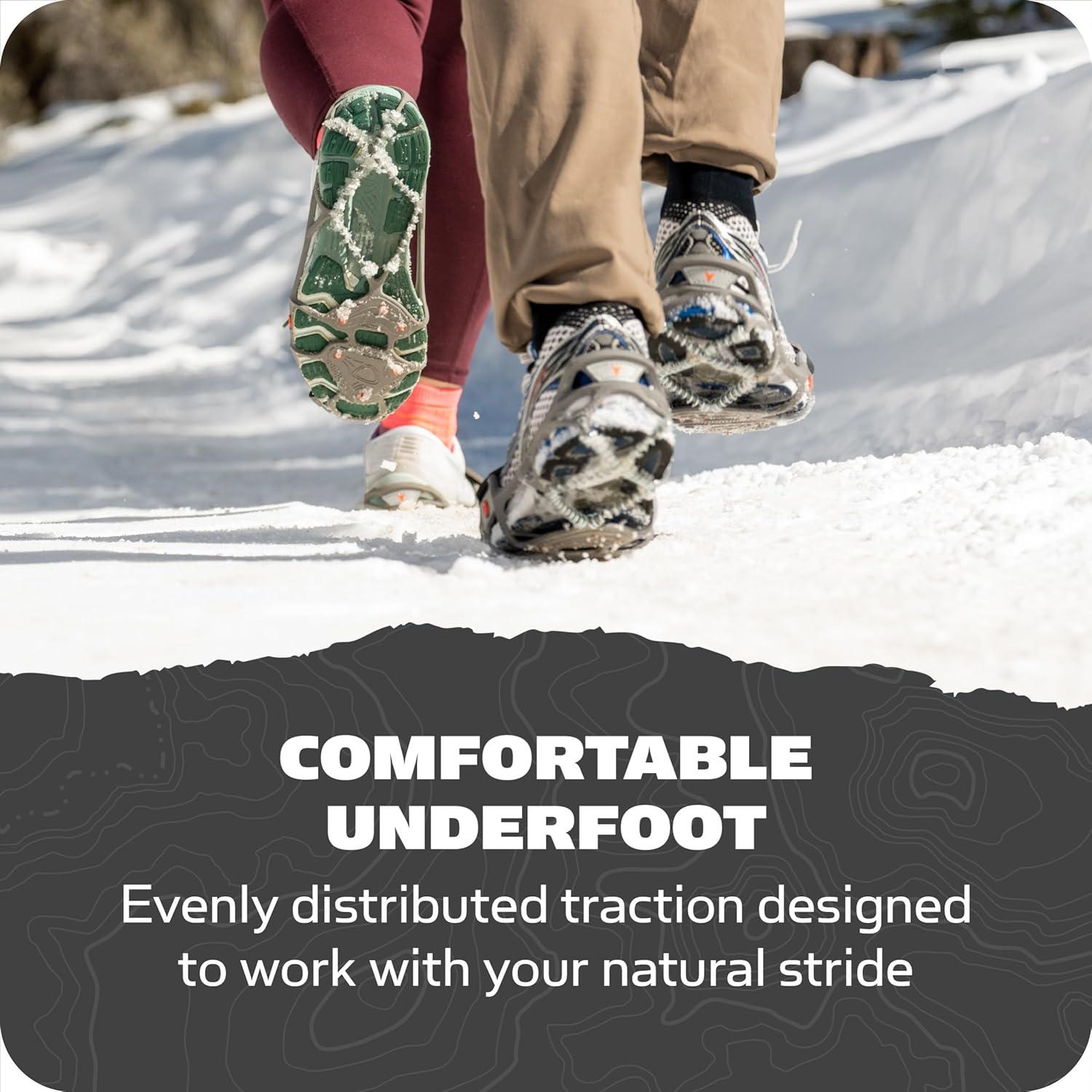 imageYaktrax Run Traction Cleats for Running on Snow and IceGrayRed