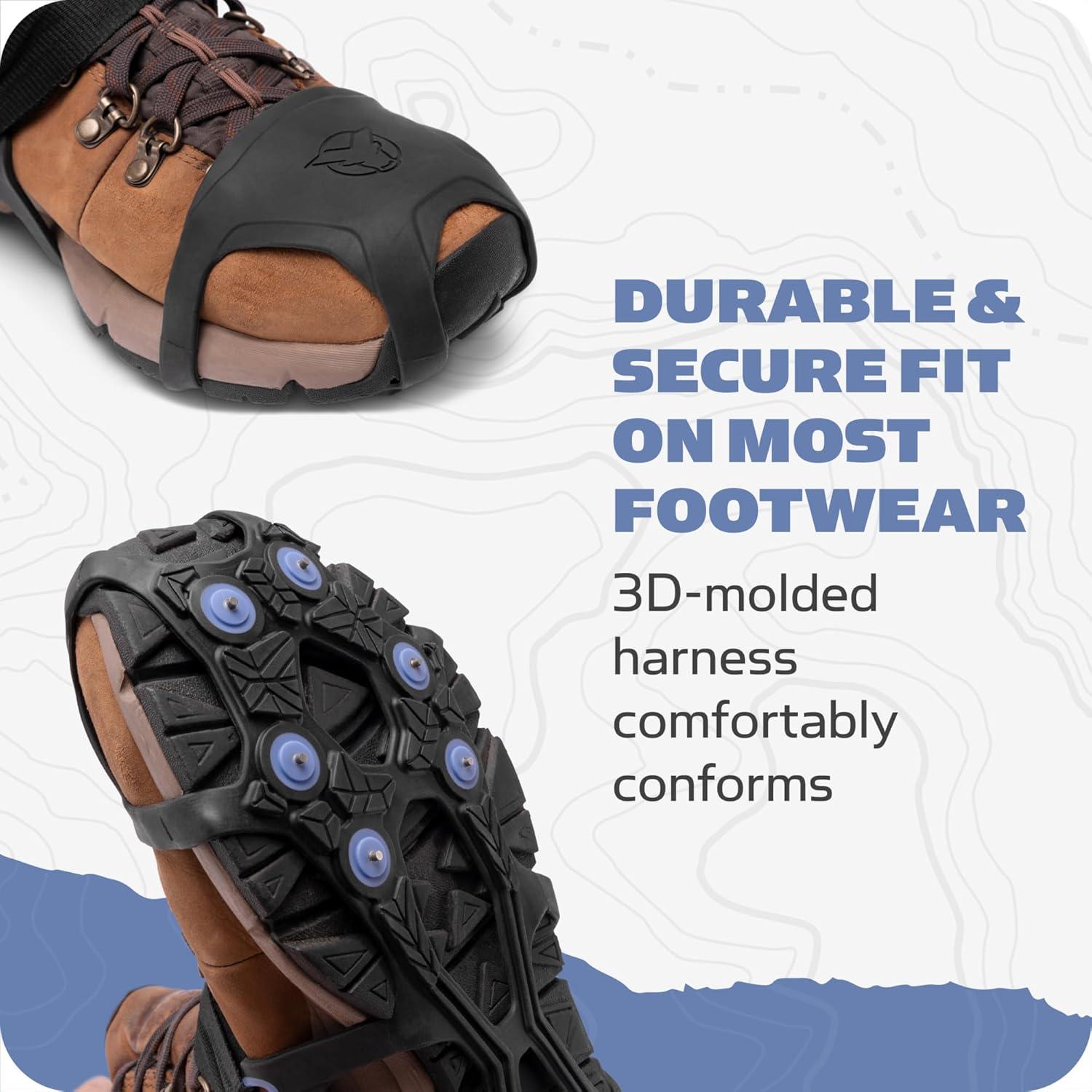 imageYaktrax UltraGrip Ice Cleats for Shoes and Boots Lightweight Winter Traction Device with Carbide Steel Spikes and Siped Tread LowProfile Grip for Running Walking and Hiking on Snow and IceBlack
