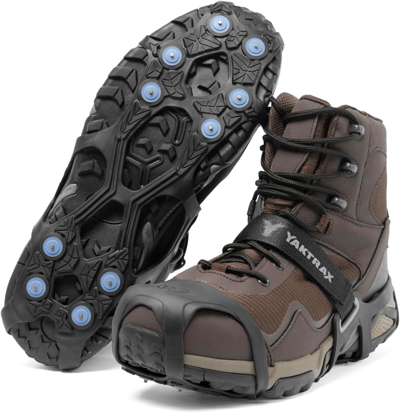 imageYaktrax UltraGrip Ice Cleats for Shoes and Boots Lightweight Winter Traction Device with Carbide Steel Spikes and Siped Tread LowProfile Grip for Running Walking and Hiking on Snow and IceBlack