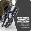Yaktrax UltraGrip Ice Cleats for Shoes and Boots, Lightweight Winter Traction Device with Carbide Steel Spikes and Siped Tread, Low-Profile Grip for Running, Walking, and Hiking on Snow and Ice(Black)