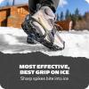 Yaktrax UltraGrip Ice Cleats for Shoes and Boots, Lightweight Winter Traction Device with Carbide Steel Spikes and Siped Tread, Low-Profile Grip for Running, Walking, and Hiking on Snow and Ice(Black)