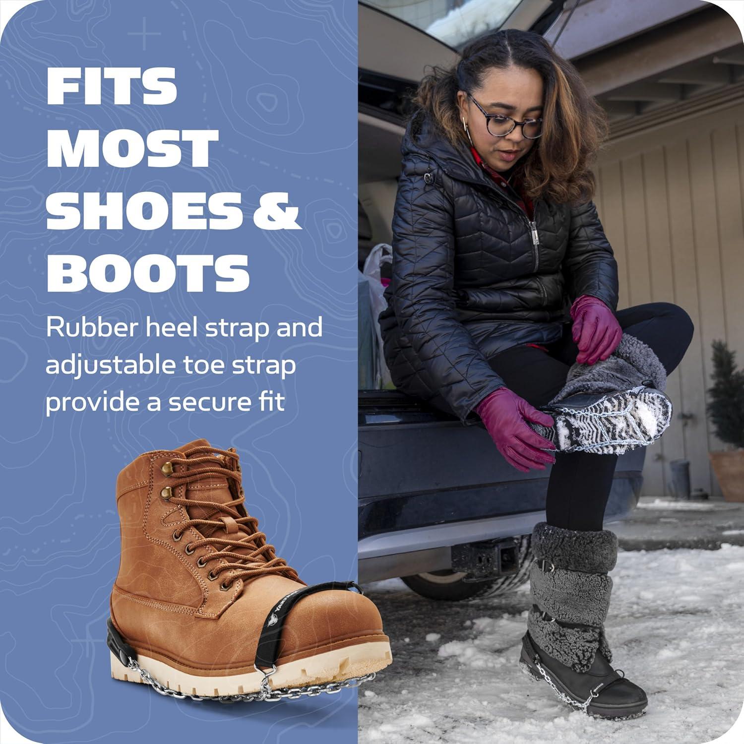 imageYaktrax Quick Chains Traction Cleats 360Degree Grip on Snow Ice amp MultiTerrain Surfaces Abrasion amp Rust Resistant UnisexMedium