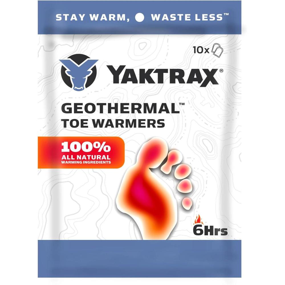 imageYaktrax Geothermal Toe Warmers AirActivated Up to 6 Hours of Heat Compact Warmth for Outdoor Activities Winter Sports and ColdWeather Comfort10 Pack